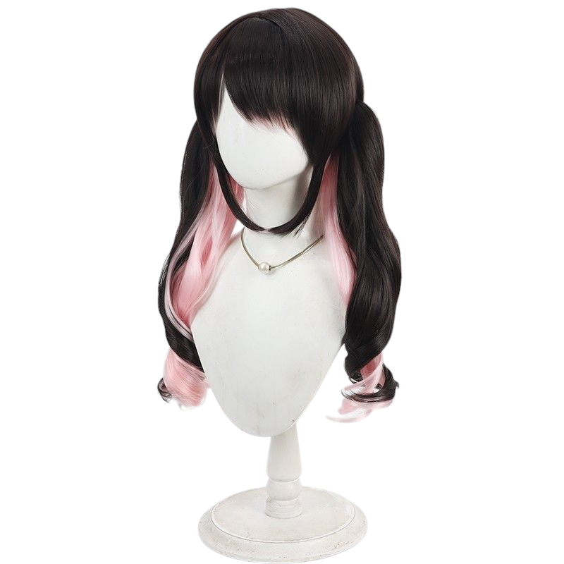 VSPO Nazuna Hanamori Cosplay Wig - Split Twin Tails for Idol