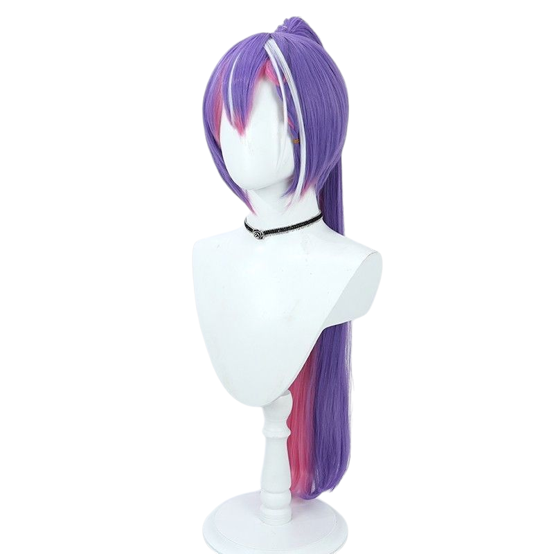 Hololive Tokoyami Towa Cyberpunk Cosplay Wig - Neon Glow for 4th Gen