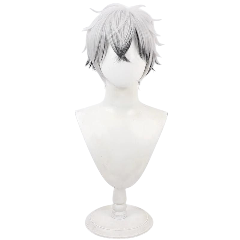 Twisted-Wonderland Skully Scuza Cosplay Wig - Teased Top with Dual-Tone Flip for Savanaclaw