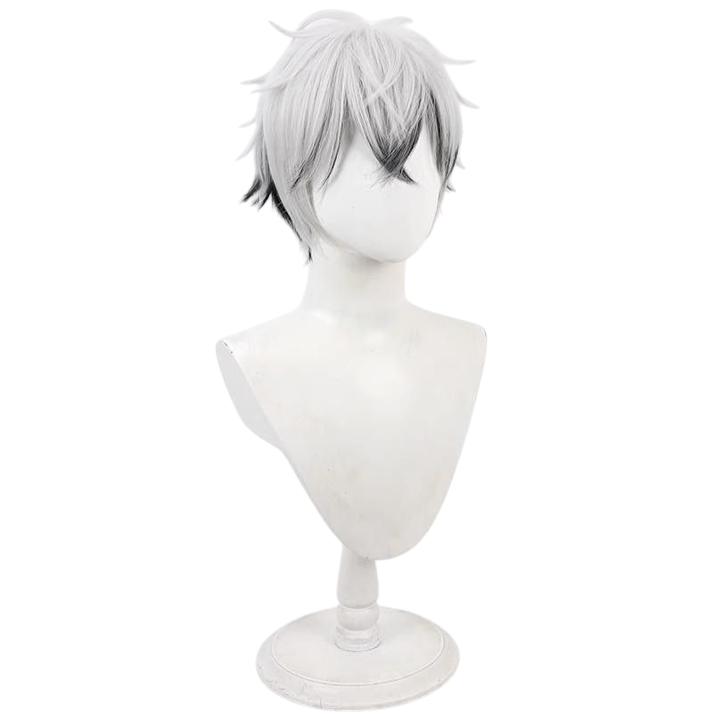 Twisted-Wonderland Skully Scuza Cosplay Wig - Teased Top with Dual-Tone Flip for Savanaclaw