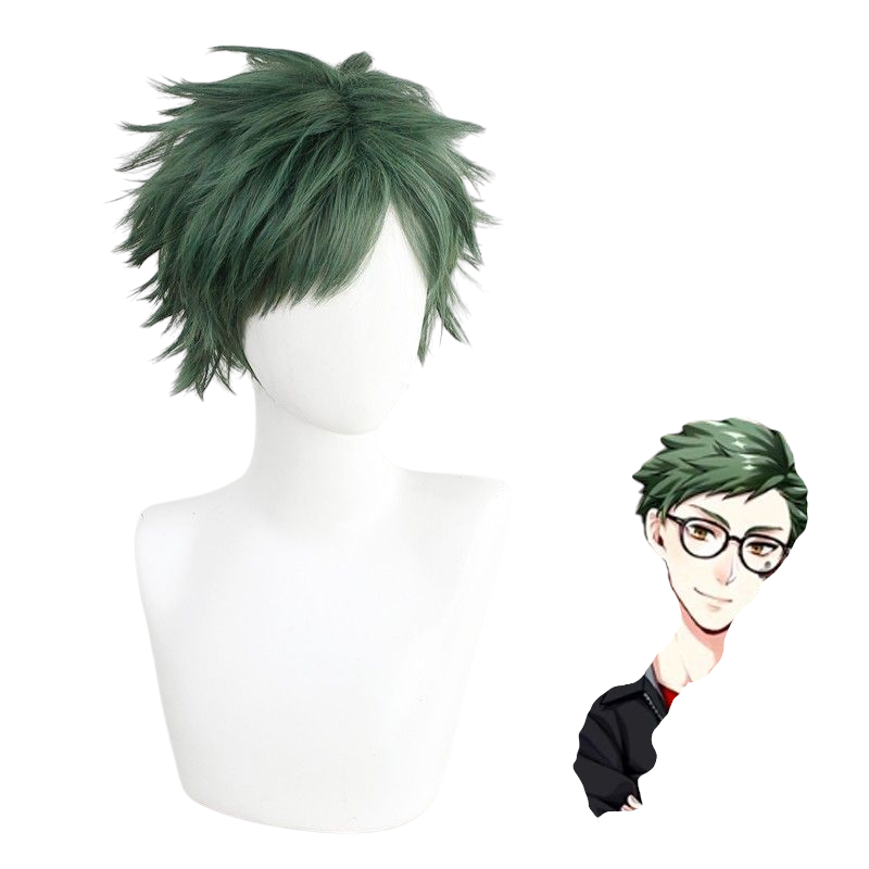 Twisted-Wonderland Trey Clover Cosplay Wig - Green Accented Hair for Heartslabyul Rep