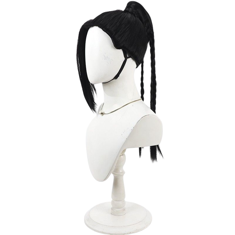 Twisted-Wonderland Jamil Cosplay Wig - Black Split Ponytail for Diamond Dorm