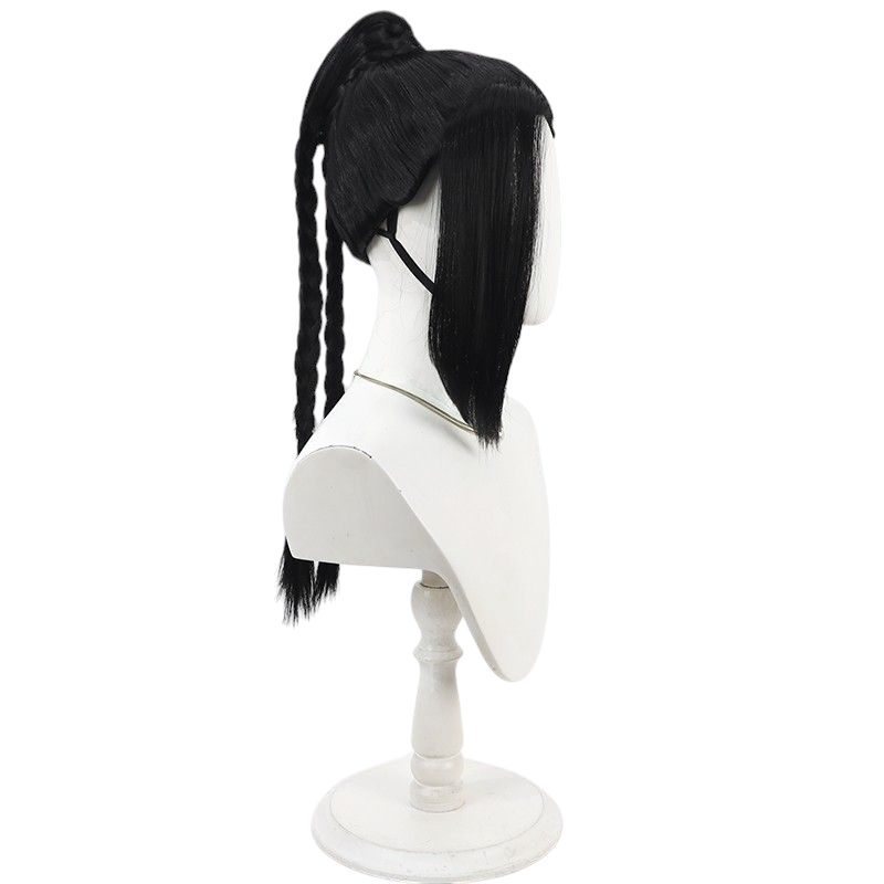 Twisted-Wonderland Jamil Cosplay Wig - Black Split Ponytail for Diamond Dorm