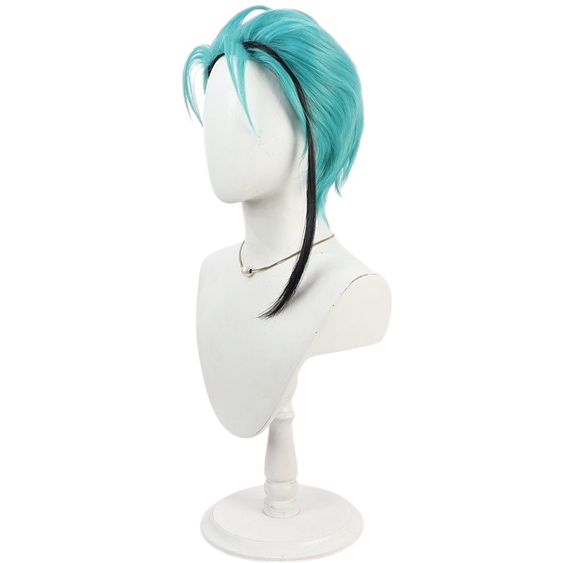 Twisted-Wonderland Floyd Jade Cosplay Wig - Multi-Color Highlight for Diamond Heir