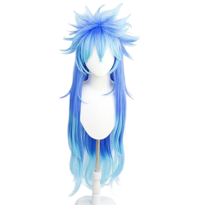 Twisted-Wonderland Idia Shroud Cosplay Wig - 120cm Black-Blue Gradient Layered Hair
