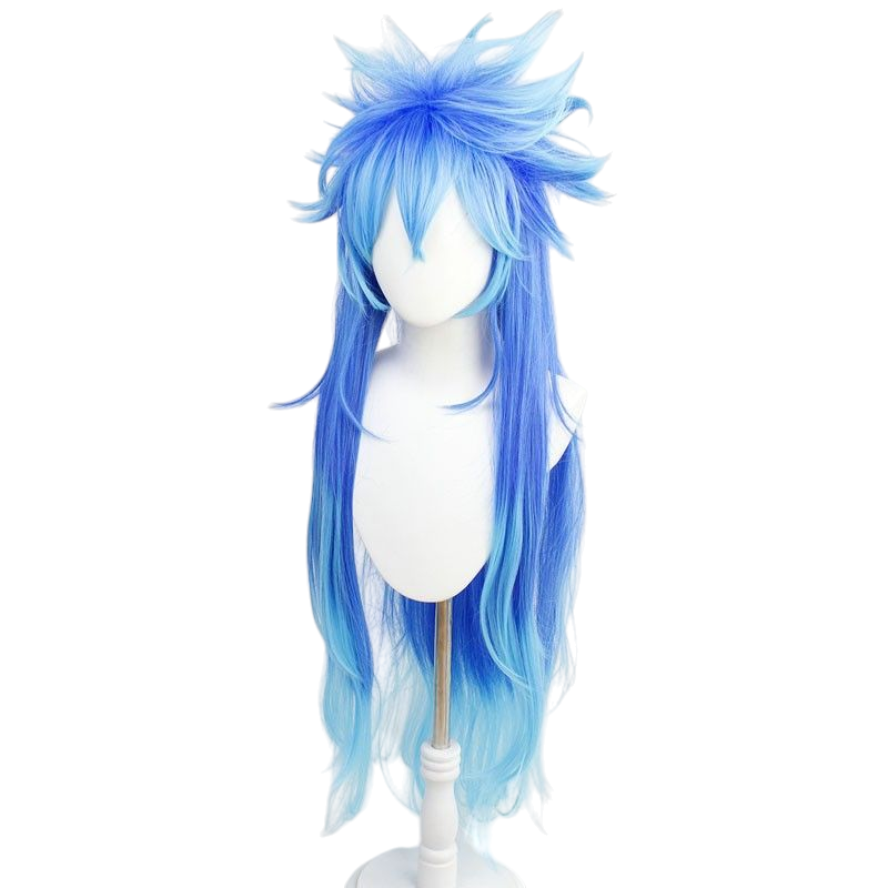 Twisted-Wonderland Idia Shroud Cosplay Wig - 120cm Black-Blue Gradient Layered Hair
