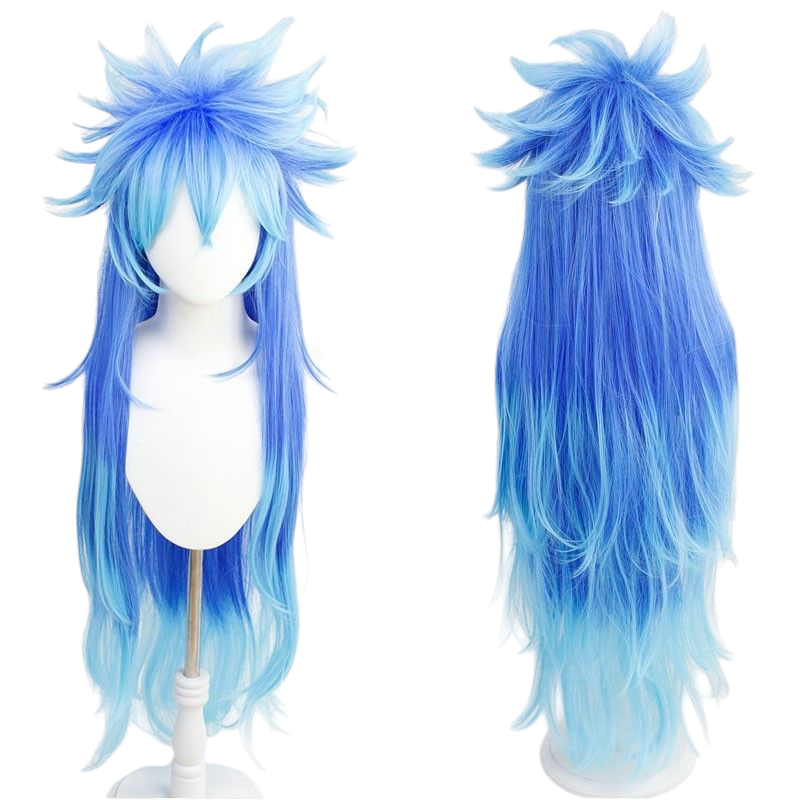 Twisted-Wonderland Idia Shroud Cosplay Wig - 120cm Black-Blue Gradient Layered Hair