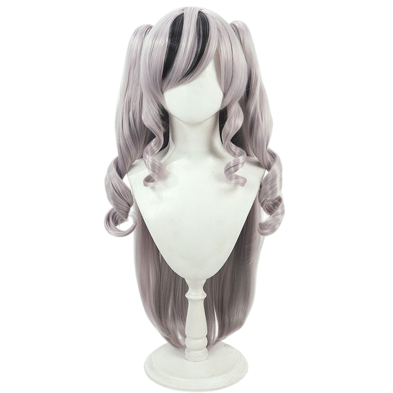 Azur Lane Elbe Cosplay Wig - Silver White Scalp with Dyed Twin Tails