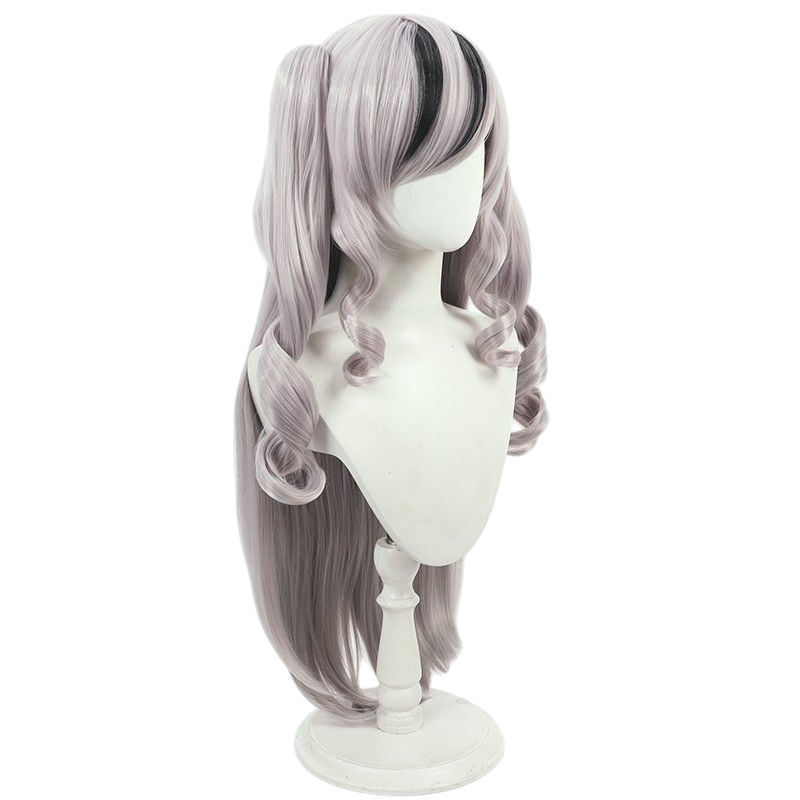 Azur Lane Elbe Cosplay Wig - Silver White Scalp with Dyed Twin Tails
