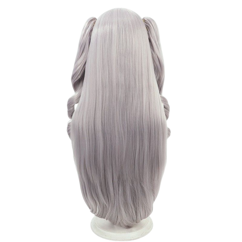Azur Lane Elbe Cosplay Wig - Silver White Scalp with Dyed Twin Tails