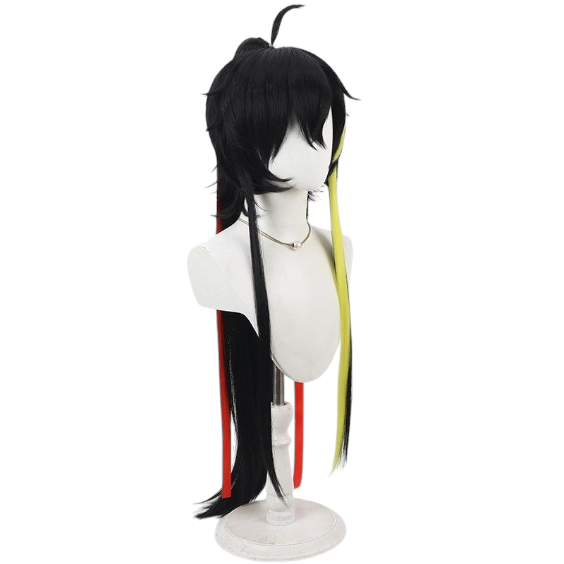 Azur Lane Binjiang Cosplay Wig - Black Split Ponytail for Light Cruiser