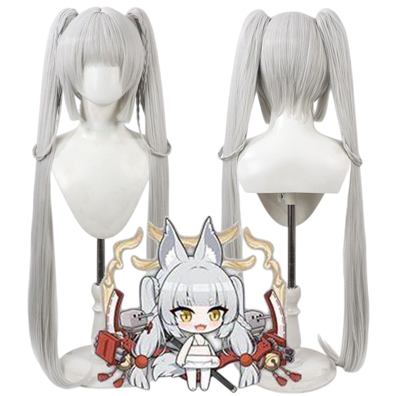 Azur Lane Asanagi SR Cosplay Wig - Silver Twin Tails for New Ship