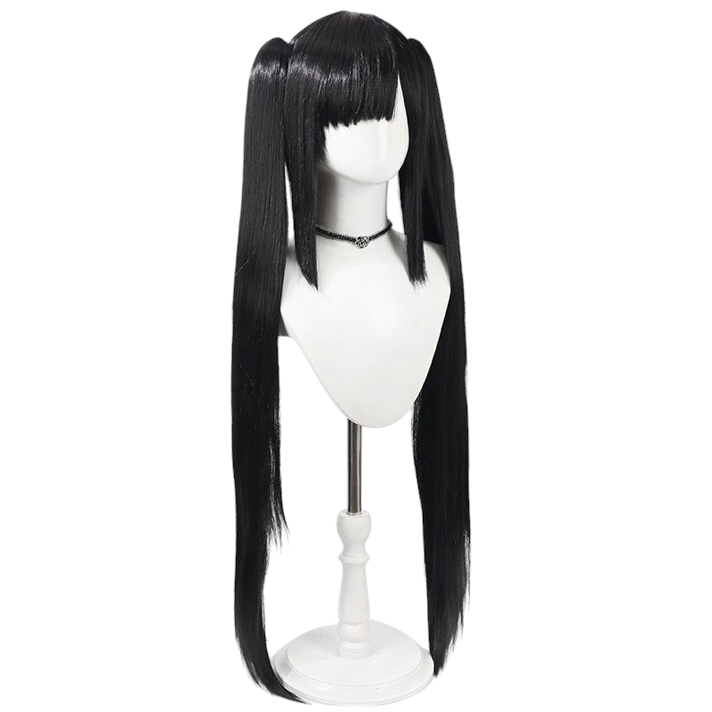 Azur Lane Peter Strasser Cosplay Wig - Black Ponytail with Scalp