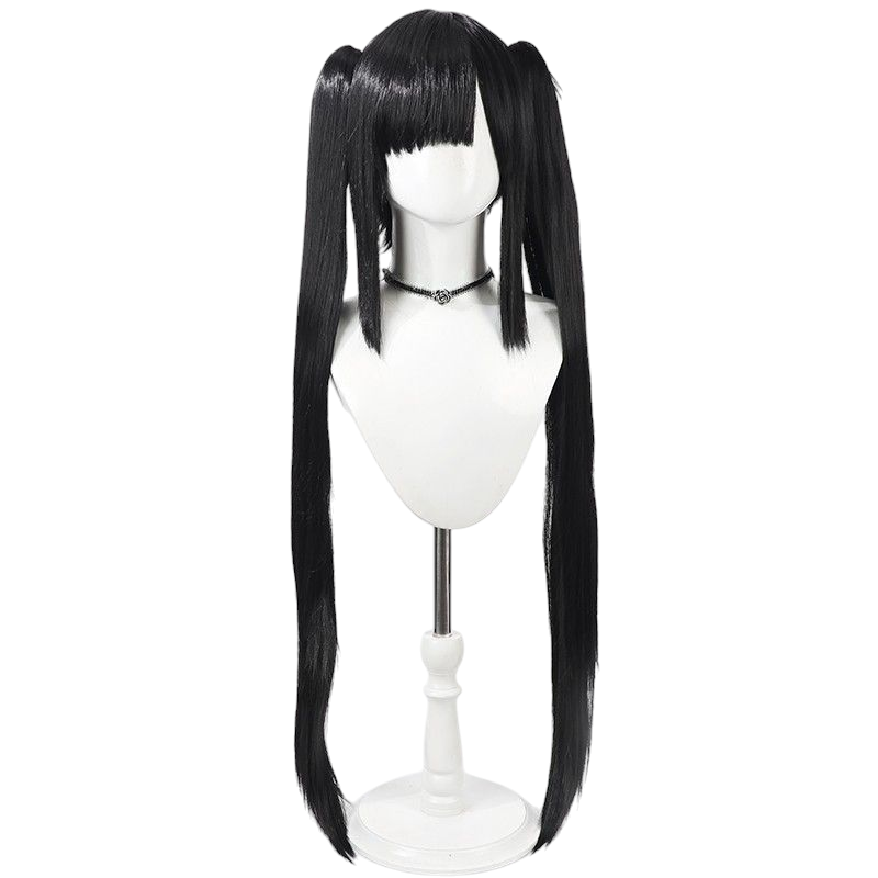 Azur Lane Peter Strasser Cosplay Wig - Black Ponytail with Scalp