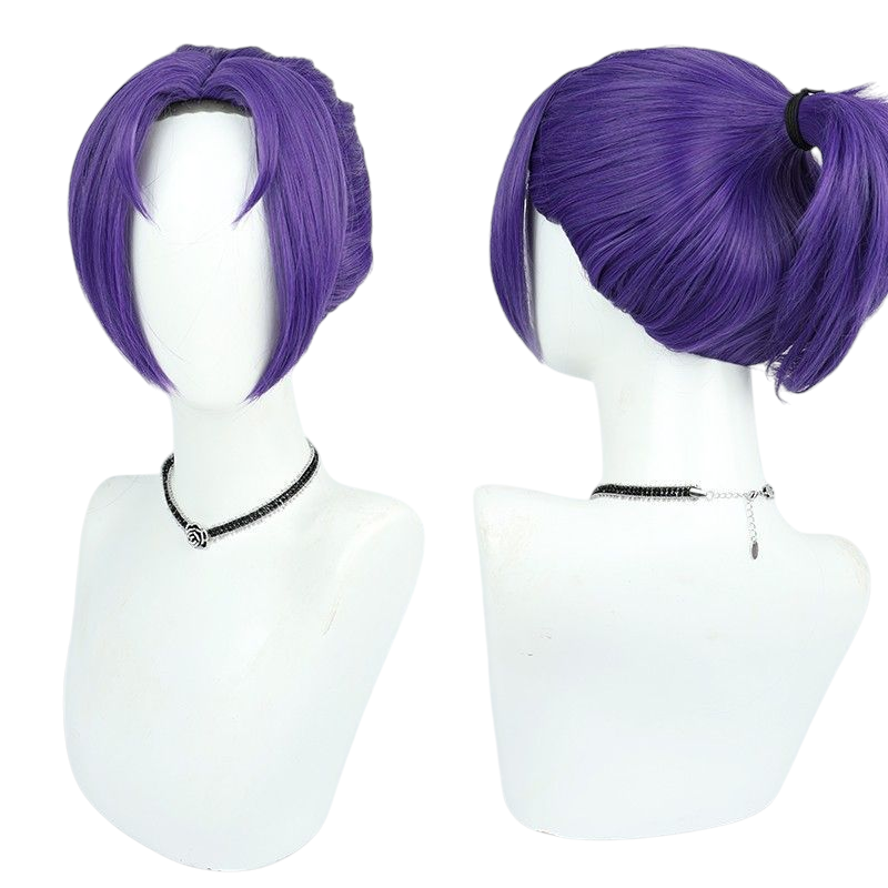Blue Lock Reo Mikage Cosplay Wig - Purple Scalp Short Hair for Soccer Prodigy