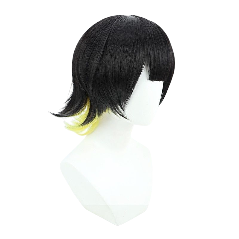 Blue Lock Meguru Bachira Cosplay Wig - Black-Yellow Gradient Scalp Hair