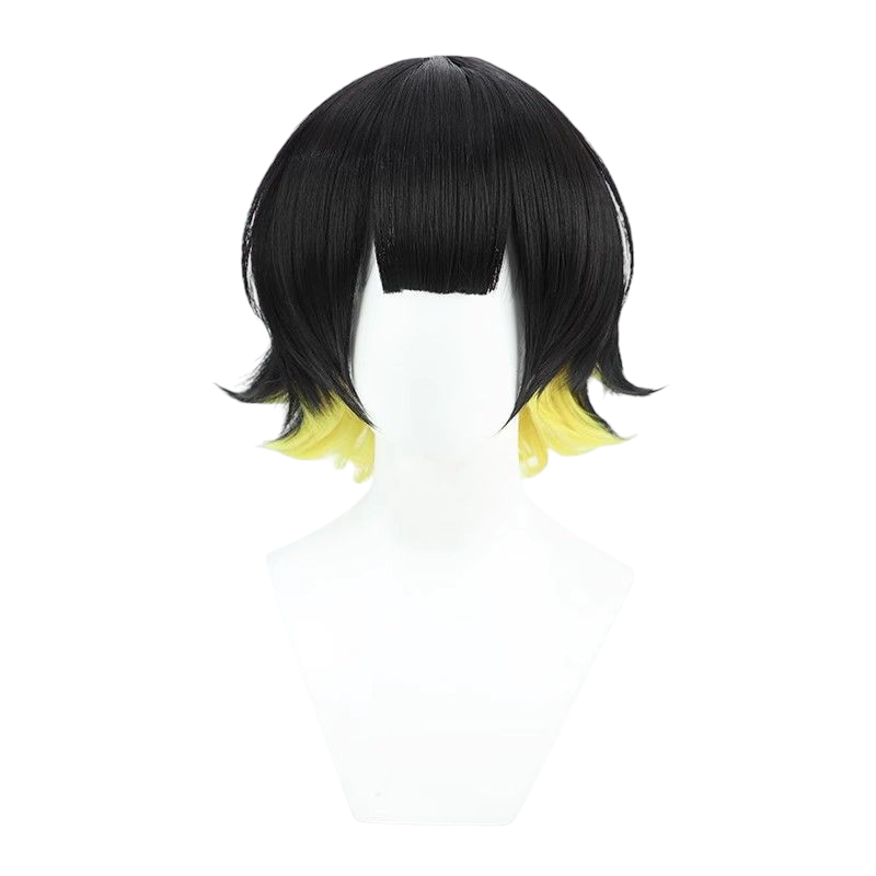 Blue Lock Meguru Bachira Cosplay Wig - Black-Yellow Gradient Scalp Hair
