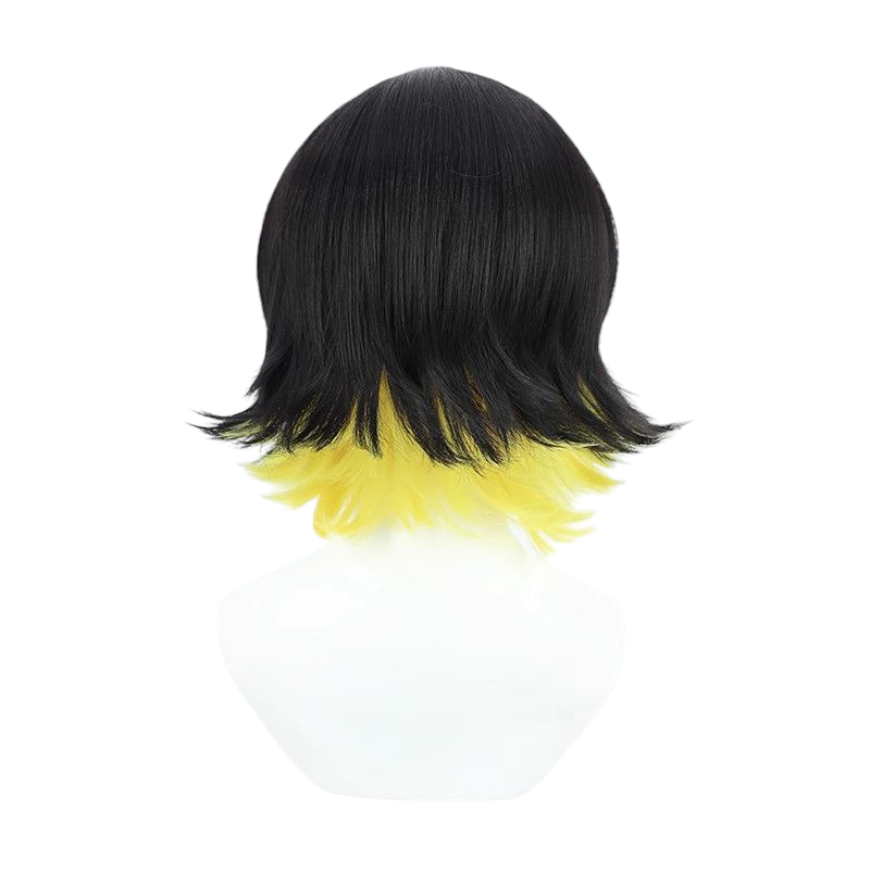 Blue Lock Meguru Bachira Cosplay Wig - Black-Yellow Gradient Scalp Hair