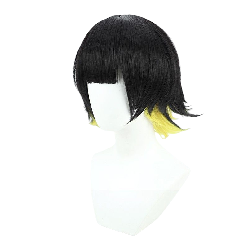 Blue Lock Meguru Bachira Cosplay Wig - Black-Yellow Gradient Scalp Hair
