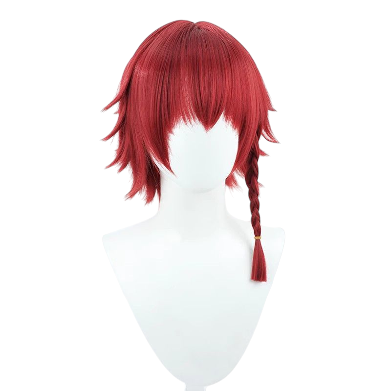 Blue Lock Ranze Kuroname Cosplay Wig - Wine Red Single Side Braid