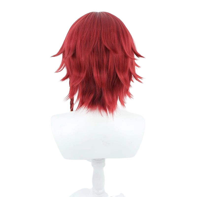Blue Lock Ranze Kuroname Cosplay Wig - Wine Red Single Side Braid