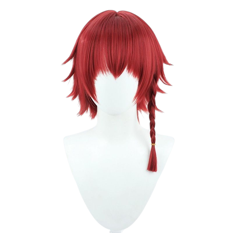 Blue Lock Ranze Kuroname Cosplay Wig - Wine Red Single Side Braid