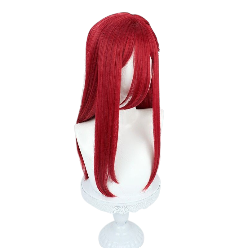 Blue Lock Hyoma Chigiri Cosplay Wig - Wine Red Side Braid with Scalp