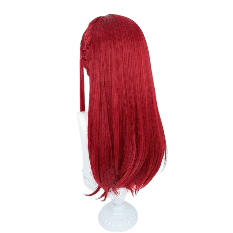 Blue Lock Hyoma Chigiri Cosplay Wig - Wine Red Side Braid with Scalp