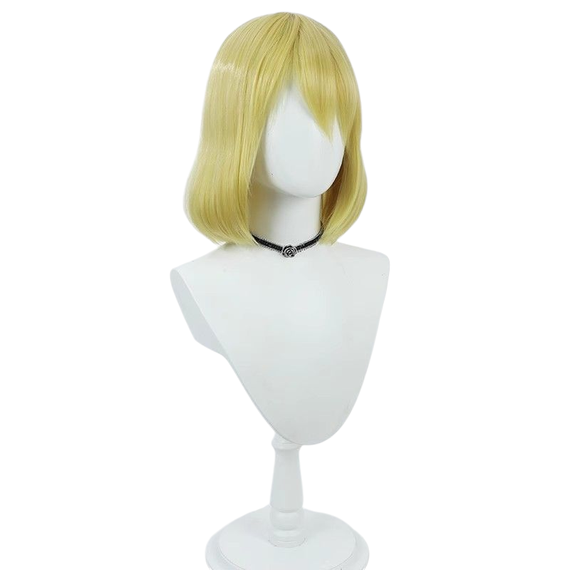 One Piece Carrot Cosplay Wig - Teal Yellow Bob with Silicone Scalp for Mink Warrior