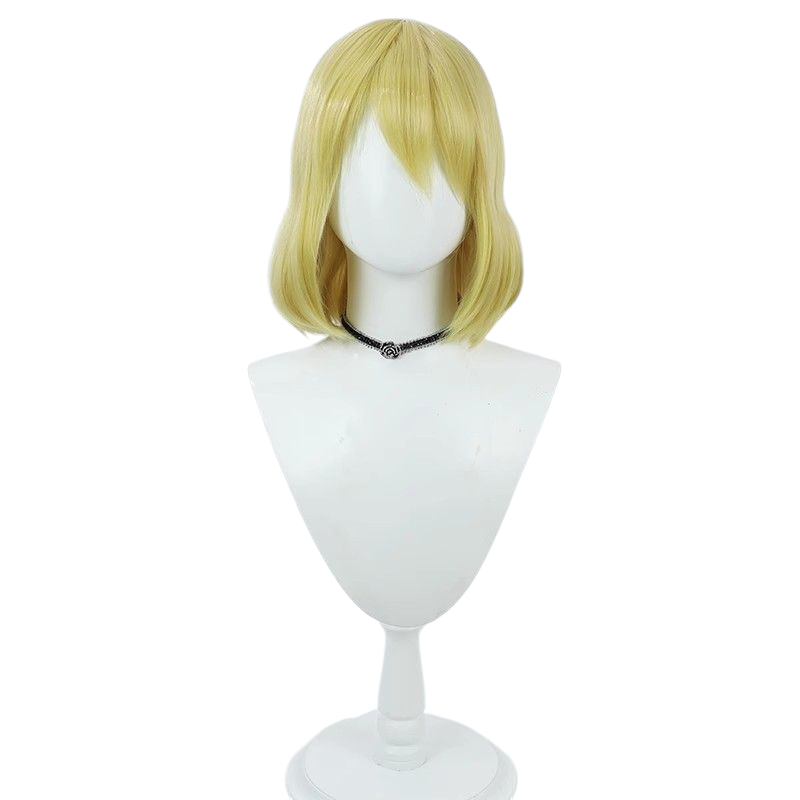 One Piece Carrot Cosplay Wig - Teal Yellow Bob with Silicone Scalp for Mink Warrior