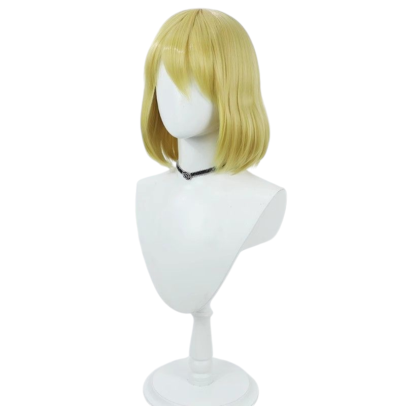 One Piece Carrot Cosplay Wig - Teal Yellow Bob with Silicone Scalp for Mink Warrior