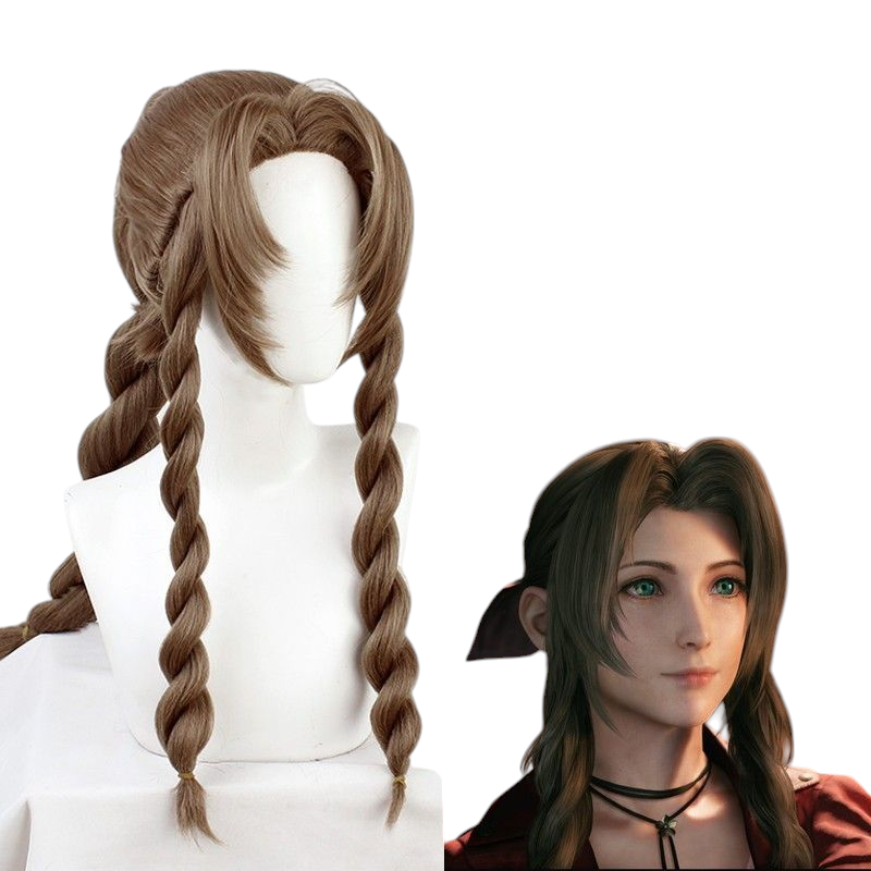 Final Fantasy VII Rebirth Aerith Gainsborough Cosplay Wig - White Long Hair with Widow's Peak