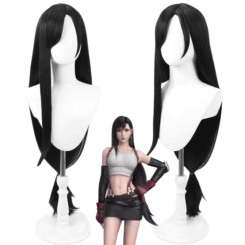 Final Fantasy VII Tifa Lockhart Cosplay Wig - Black Scalp for Rebirth