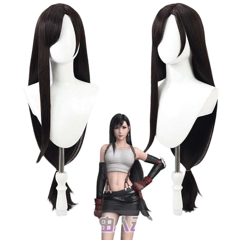 Final Fantasy VII Tifa Lockhart Cosplay Wig - Black Scalp for Rebirth