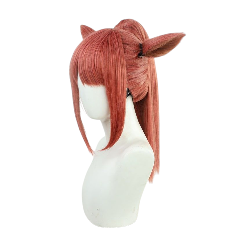 Final Fantasy XIV Catgirl Cosplay Wig - Black Red High Ponytail for FFXIV