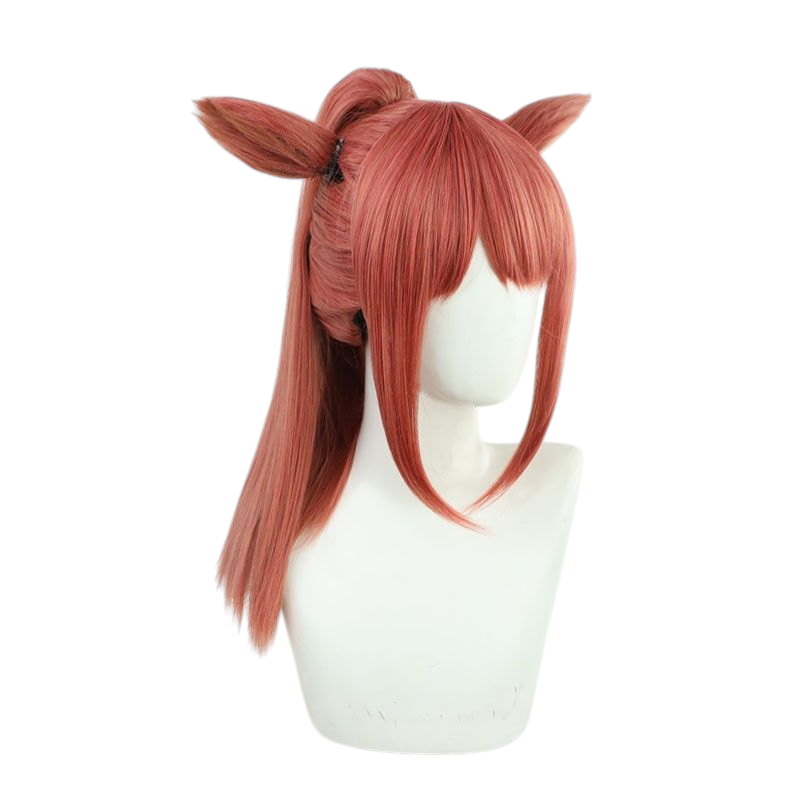 Final Fantasy XIV Catgirl Cosplay Wig - Black Red High Ponytail for FFXIV