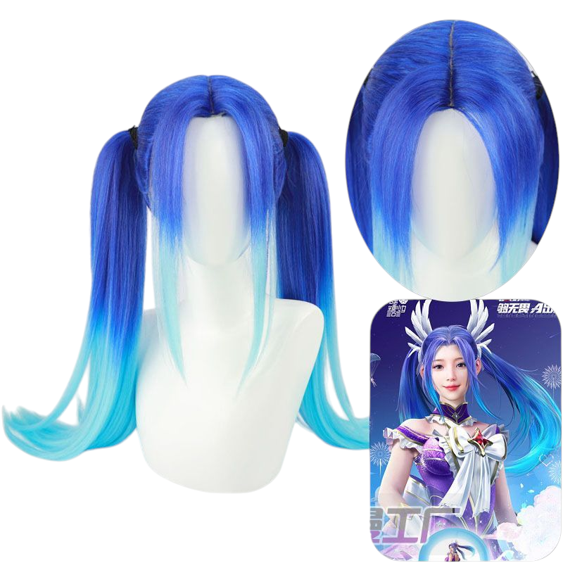 Steel Blue Peace Elite Hard Candy Cosplay Wig - Headband for Polar Bear 303