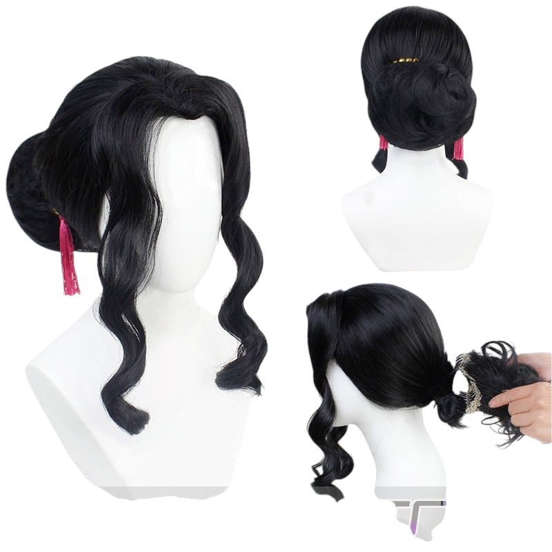 Demon Slayer Muzan Kibutsuji Cosplay Wig - Female Version with Split Ponytail