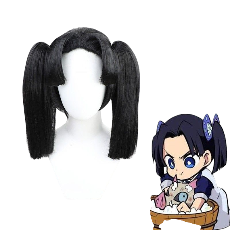 Demon Slayer Kanao Tsuyuri Cosplay Wig - Black Twin Tails for Butterfly House