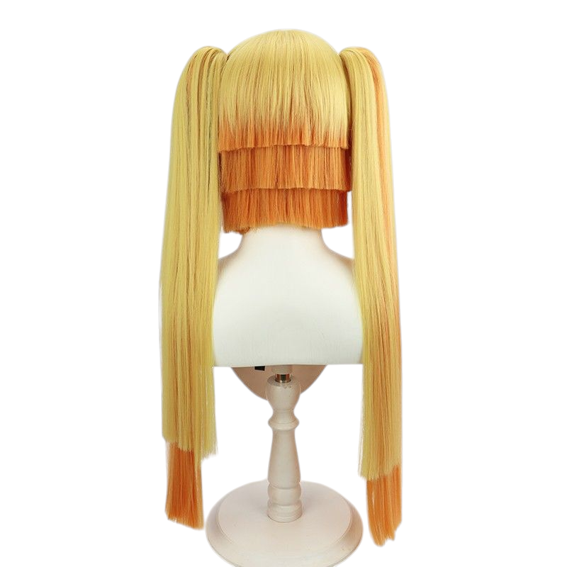 Demon Slayer Kyojuro Rengoku Cosplay Wig - Gradient Flame Hair with Tiger Clip