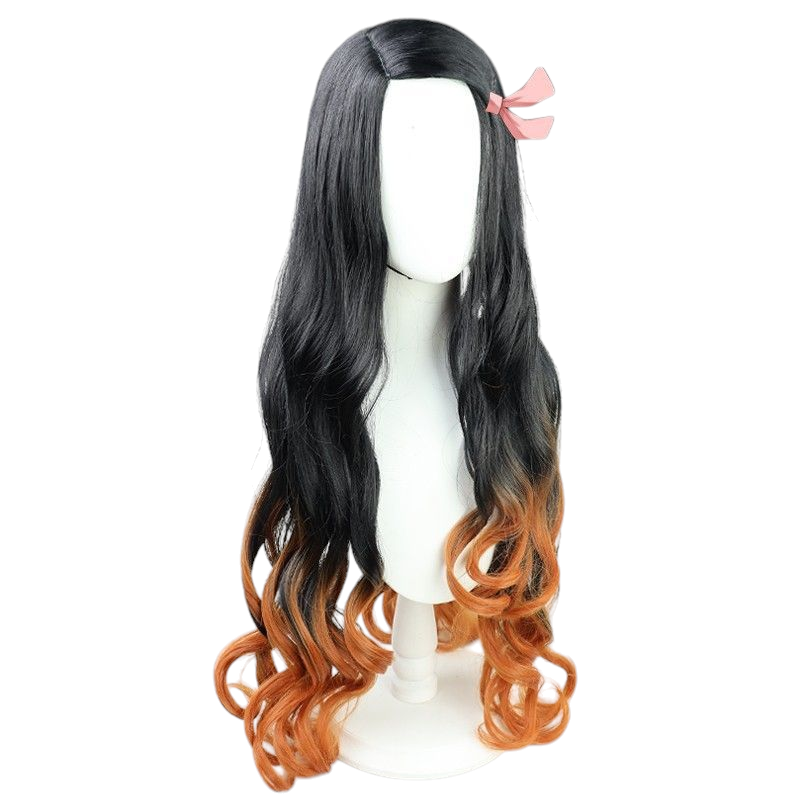 Demon Slayer Makomo Cosplay Wig - Black Flipped Bob with Sharp Layers