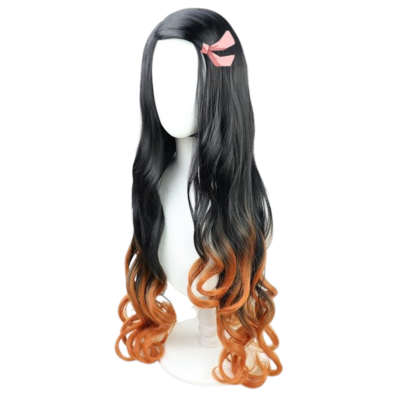 Demon Slayer Makomo Cosplay Wig - Black Flipped Bob with Sharp Layers