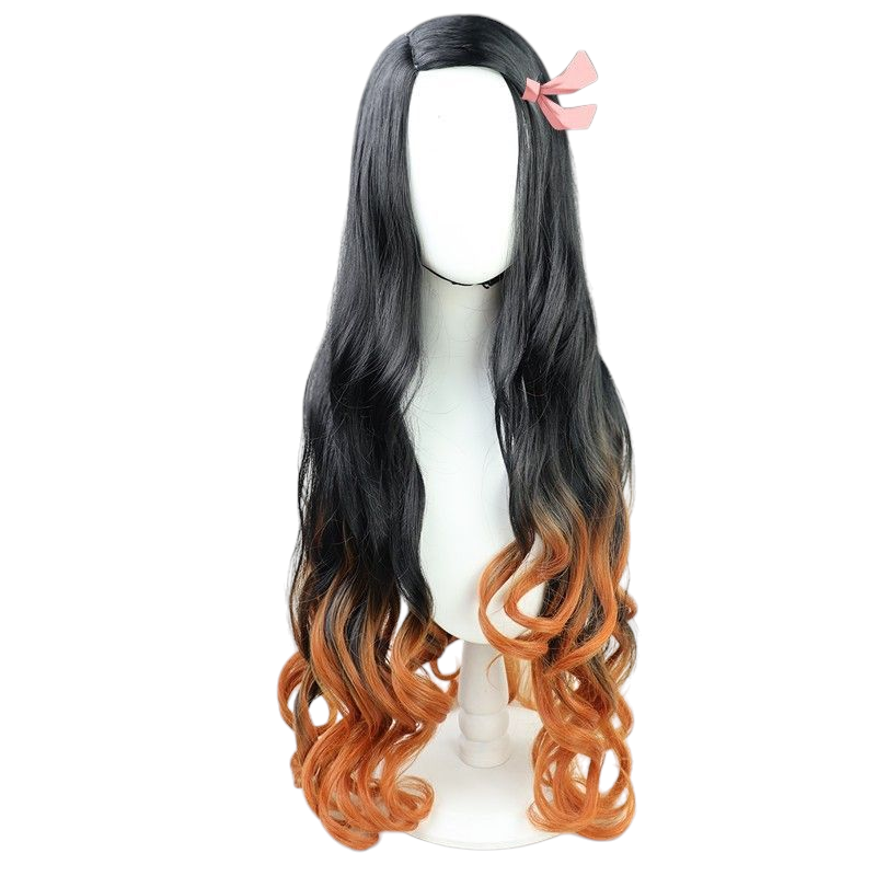 Demon Slayer Makomo Cosplay Wig - Black Flipped Bob with Sharp Layers