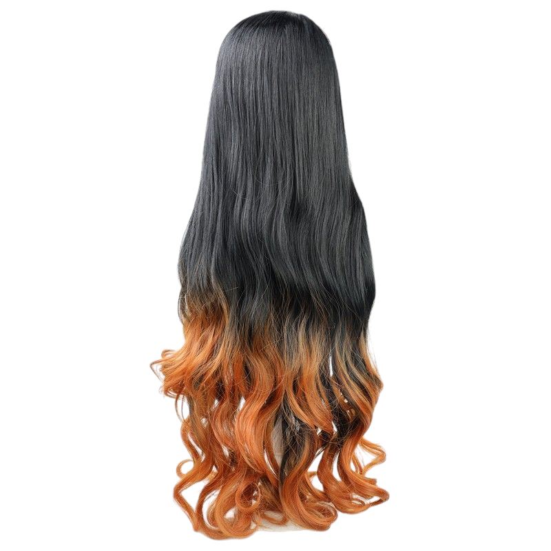 Demon Slayer Makomo Cosplay Wig - Black Flipped Bob with Sharp Layers