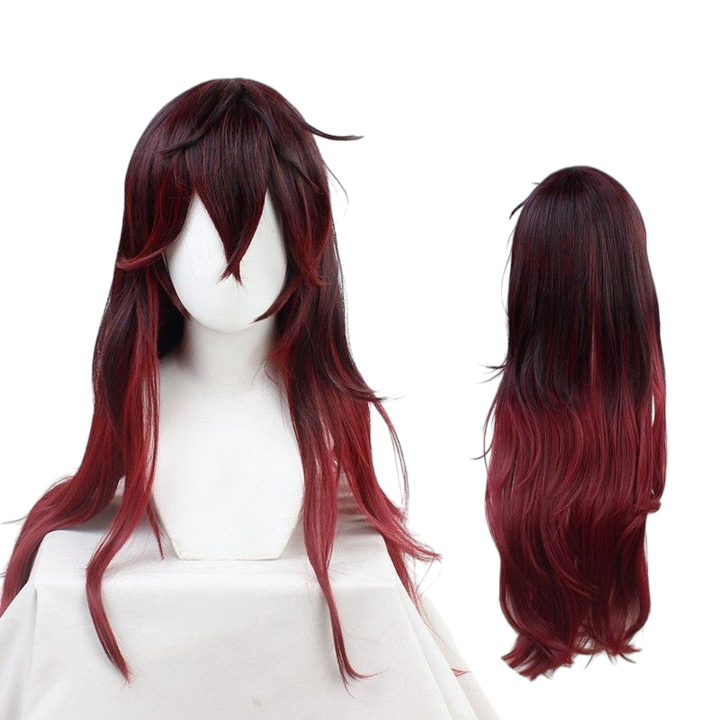 Demon Slayer Tamura Cosplay Wig - Black Center-Parted for Swordsmith Village