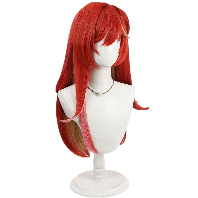 Honkai Impact 3rd Cenadina Cosplay Wig - Red Split Ponytail with Scalp
