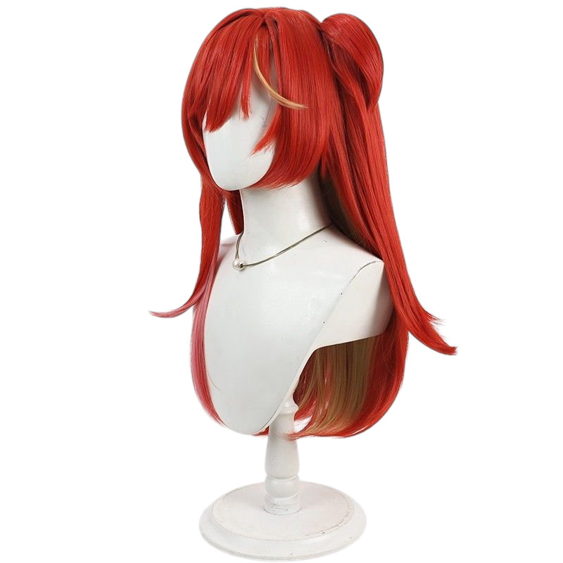 Honkai Impact 3rd Cenadina Cosplay Wig - Red Split Ponytail with Scalp