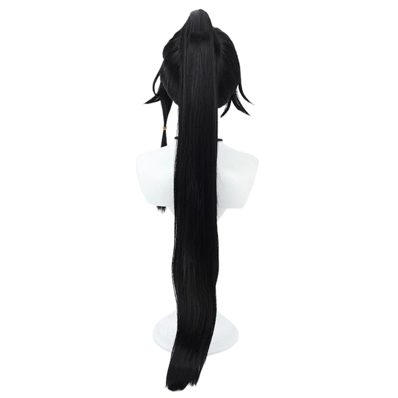 Honkai Impact 3rd Hua Blood Moon Cosplay Wig - Black Split Ponytail for Nightmare