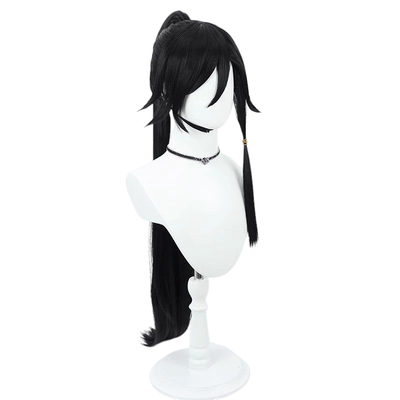 Honkai Impact 3rd Hua Blood Moon Cosplay Wig - Black Split Ponytail for Nightmare