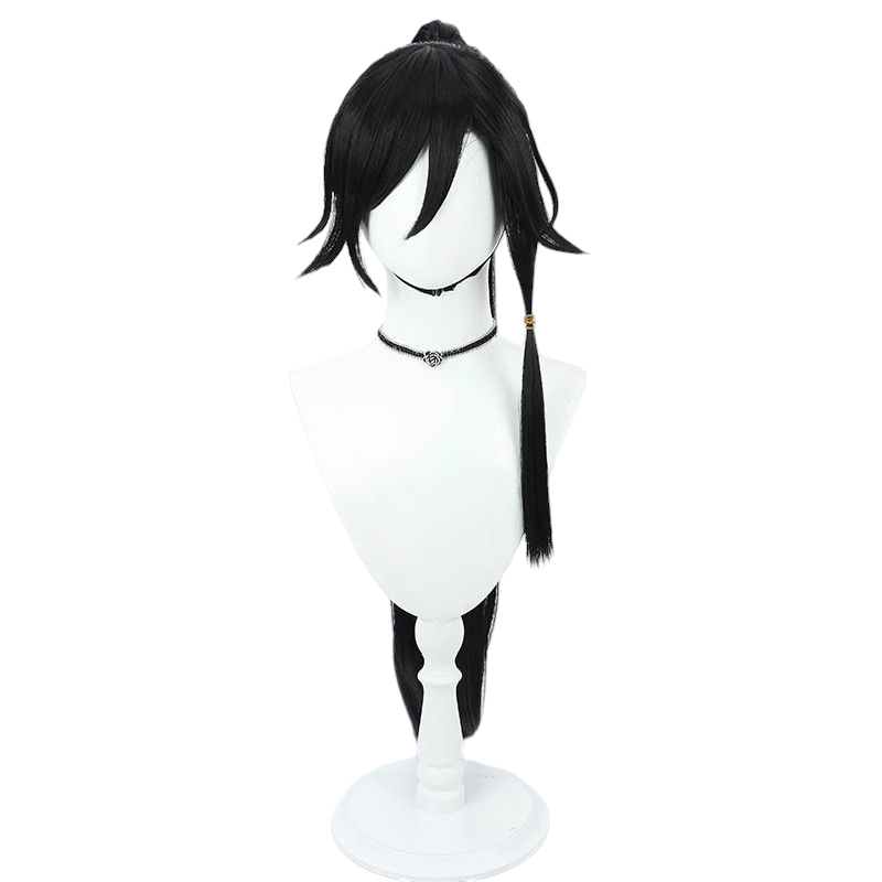 Honkai Impact 3rd Hua Blood Moon Cosplay Wig - Black Split Ponytail for Nightmare
